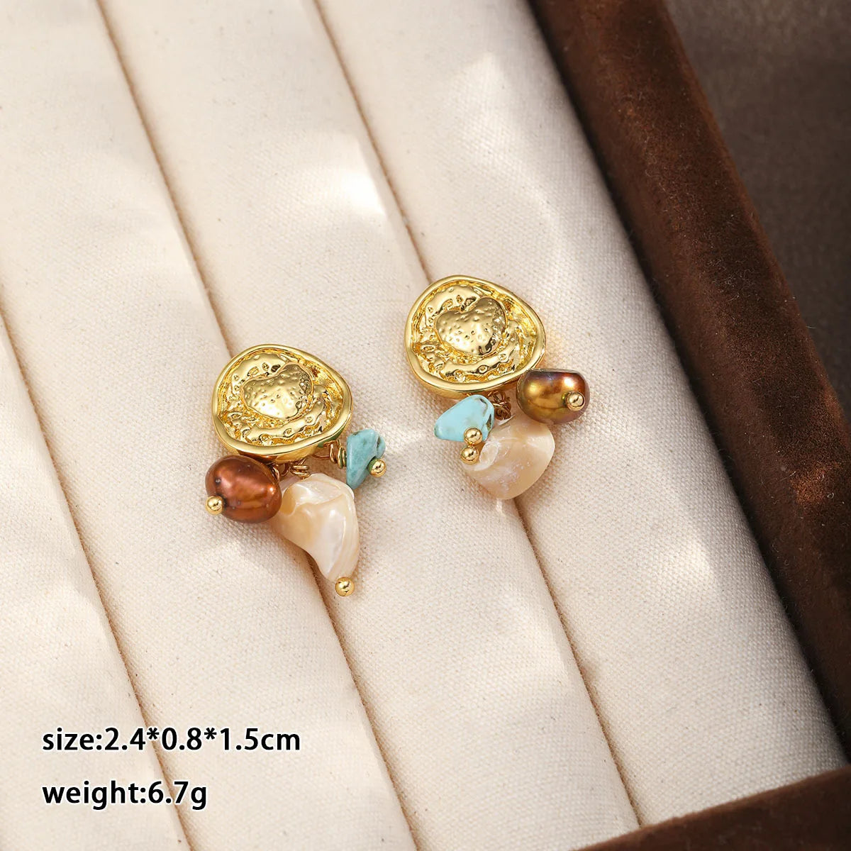 Fashion Turquoise Freshwater Pearl Shell Drop Earrings for Girls Boho Elegant Jewelry for Women Ladies Wholesale China Factory