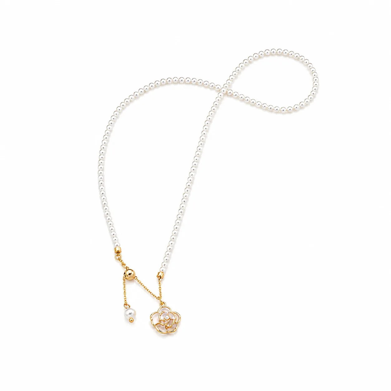 Fashion Copper 18K Gold Pearl Necklaces for Girls Elegant Sweet Drip Glaze Jewelry for Women Ladies Wholesale Manufacturer