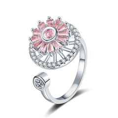 Hot Sale Rotating Rings Clover Shining Zircon Niche Design Micro-set Adjustable Index Finger Rings Women Accessories Wholesale