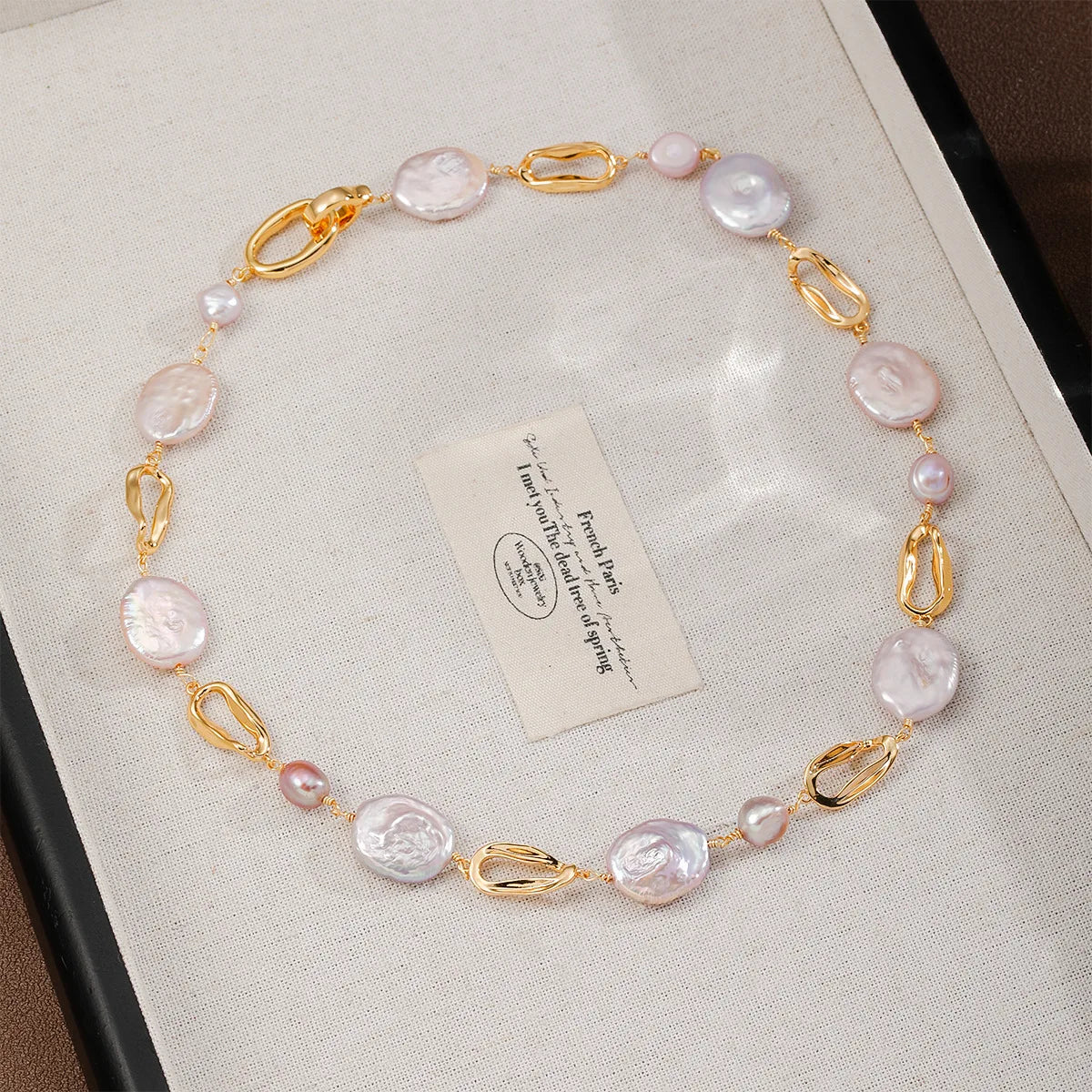 Fashion Elegant Freshwater Pearl Sweet Necklaces for Girls 18K Gold Luxury Jewelry for Women Ladies Accessories Wholesale Bulk