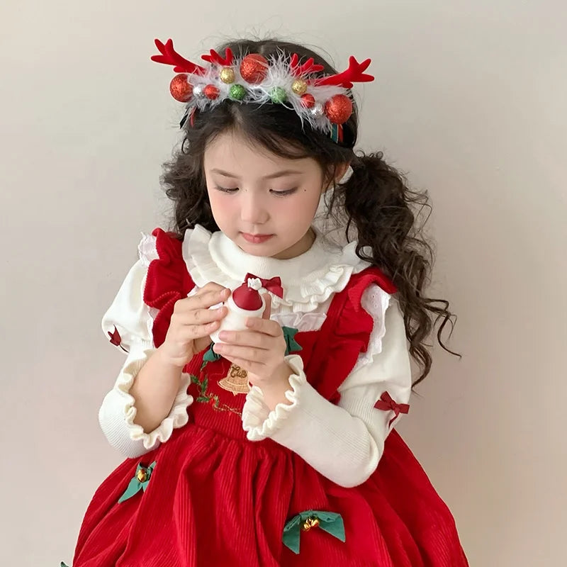 2025 Christmas Classic Deer Santa Claws Hair Band for Baby Girls Cute Sweet Head Band for Kids Children Hair Accessories Chic