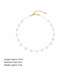 Fashion Freshwater Pearl Elegant Shell Necklaces for Girls Copper 18K Gold Jewelry for Women Ladies Wholesale Bulk Manufacturer