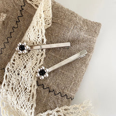Hot Sale Silver Flower Small Alligator Clips Fashion Simple Chic Elegant in Stock Hair Claw Clamps Accessories for Women Daily