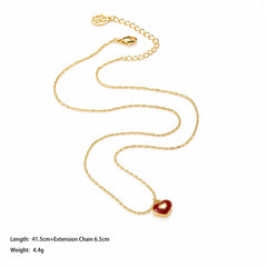 Fashion Heart Shaped Simple Copper 18K Gold Plated Necklaces for Girls Trendy Jewelry for Women Ladies Wholesale China Supplier