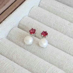 Women Creative Design Imitation Pearl Red Drop Earring Fashion Graceful Luxurious Dainty Wholesale Jewelry Accessories for Daily