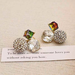 Fashion Glitter Rhinestone Stud Earrings for Girls Glamorous Luxury Jewelry for Women Ladies Accessories Bijuterias Wholesale