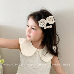 Fashion Solid Color Lace Bowknot Snail Hair Clips for Baby Girls Kawaii Cute Alligators Elegant Hair Accessories for Kids Child