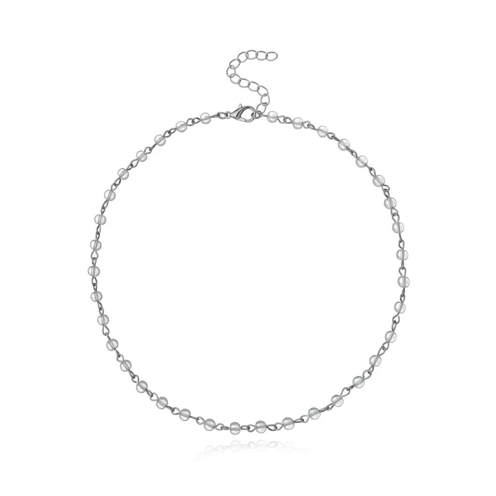 Simple Beads Fashion Choker Necklaces for Girls Glamorous Elegant Graceful Fine Jewelry for Women Ladies Accessories Wholesale