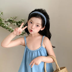 Kids Solid Color Plaid Wide Headbands Elegant Fashion Wholesale in Stock Hairbands Accessories for Children Daily School Sports