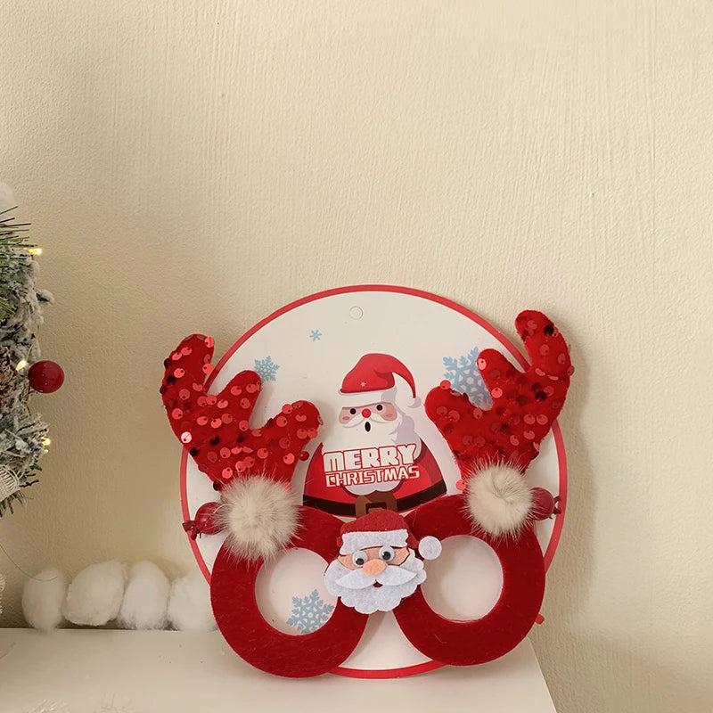 Female Letter Snowman Decorative Large Christmas Glasses Fashion Cute Wholesale in Stock Accessories for Christmas Festival Use