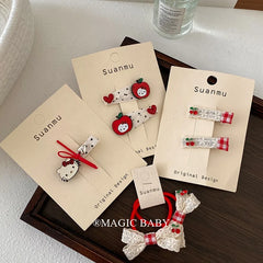 2025 Hot Sale Small Alligator Clips Fruits Animal Bowknot Decorative Hairpins Cute Sweet Fabric Accessories for Kids Fashionable
