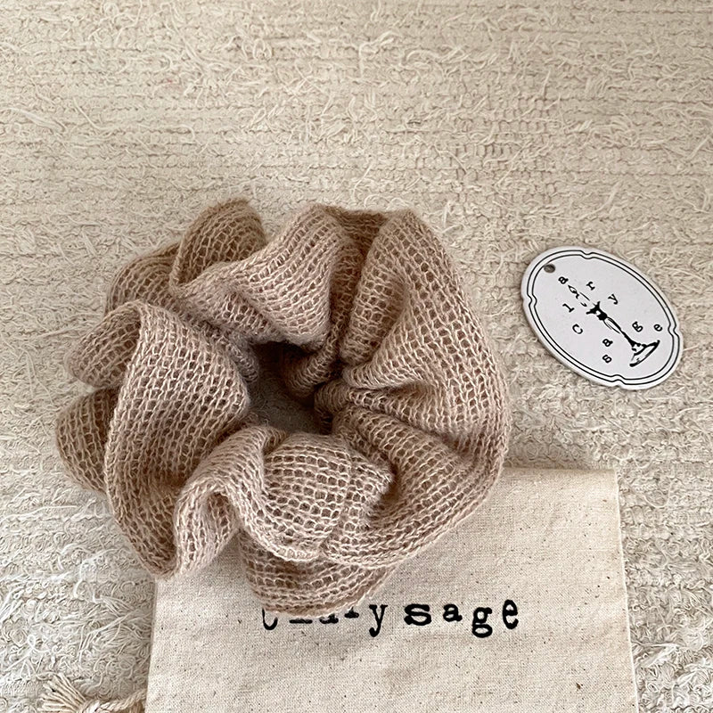 Fashion Solid Color Autumn Fall Elegant Scrunchies for Girls Simple Hair Ties for Women Ladies Hair Accessories Customized