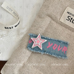Fashion Denim Star Letter Hair Clips for Girls Stylish Trendy Simple Snap Clip for Women Ladies Femme Kids Hair Accessories