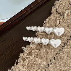 Hot Sale White Solid Color Heart Hair Ties Alligator Clips Accessories Set Elegant Fashionable Scrunchy Hairpins for Women