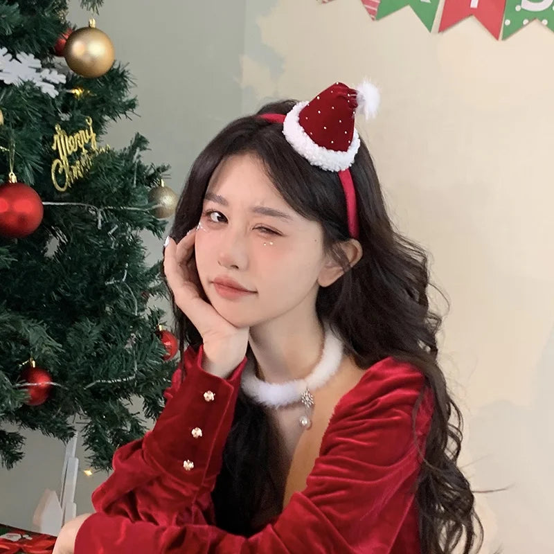 Female Christmas Festival Wide Hairbands Fashion Classic Solid Color Customized Wholesale in Stock Headbands Accessory for Women