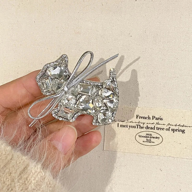 Female Dogs Shape Glitter Simple Snap Clips Fashion Chic Sparking Bow Customized Bulk Order in Stock Street Hair Clips Accessory