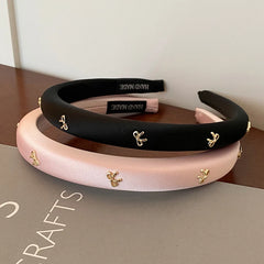 Solid Color Bowknot Lustrous Head Band for Girls Simple Minimalistic Hair Band for Women Ladies Hair Accessories in Stock
