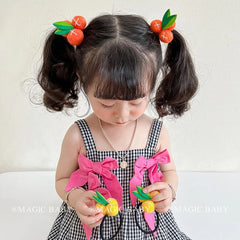 Cute Fashion Fruit Elastic Scrunchies for Baby Girls Kawaii Hair Ties for Kids Children Hair Accessories Simple in Stock