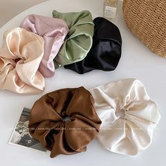 Classic Solid Color Simple Scrunchies for Girls Satin Lustrous Hair Ties for Women Ladies Chic Fashion Stylish Hair Accessories