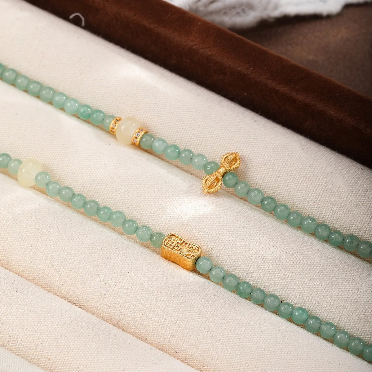 Women Green Beads Stone Necklace Elegant Trendy Charms Dainty Factory Price Low MOQ in Stock Jewelry for Female Daily Causal