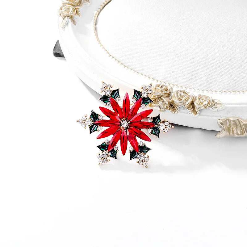 Fashion Glitter Luxury Snow Flake Sweet Brooches for Girls Trendy Stylish Pins Jewelry for Women Ladies Accessories Wholesale