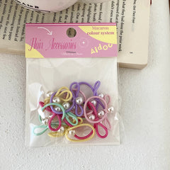 Girls Imitation Pearl Solid Colored Thick Thin Hair Scrunchies Fashion Simple Sweet in Stock Hair Ties Accessory for Kids Daily