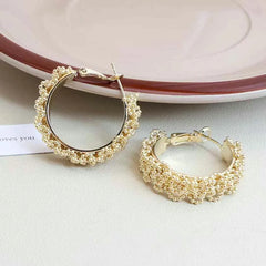 Ladies New Design High Quality Medium Hoop Earring Fashion Sparking Luxurious Charms Bulk Jewelry Accessories for Women Daily