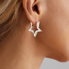 Fashion Simple Star Sweet Alloy Drop Earrings for Girls Charms Minimalistic Dainty Jewelry for Women Ladies Accessories Daily