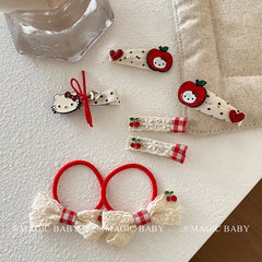 2025 Hot Sale Small Alligator Clips Fruits Animal Bowknot Decorative Hairpins Cute Sweet Fabric Accessories for Kids Fashionable