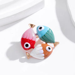 Fashion Sweet Fish Animals Trendy Brooches for Girls Stylish Cute Pins Jewelry for Women Ladies Accessories Wholesale Kawaii
