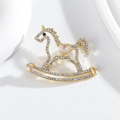 Fashion Glitter Horses Animals Rhinestone Glitter Brooches Spaking Sweet Pins Jewelry for Women Ladies Accessories Wholesale