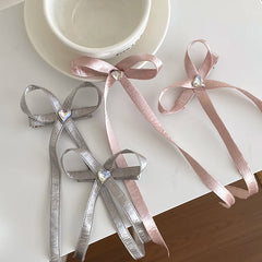 Hot Sale Women's Elegant Hairpins Solid Color Rhinestone Bowknot Ribbon Barrette Hair Claw Clips Fashion Wholesale Parties