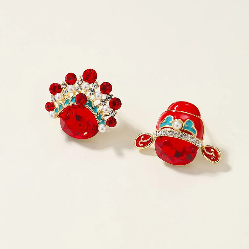 Fashion Solid Color Chinese Style Vintage Retro Stud Earrings for Girls Sweet Elegant Jewelry for Women Ladies Accessories