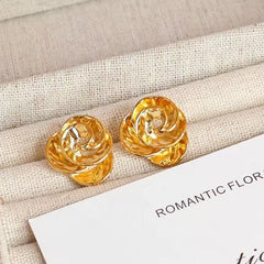 Fashion Simple Minimalistic Flower Rose Drop Earrings for Girls Elegant Charms Glamorous Jewelry for Women Ladies Accessories