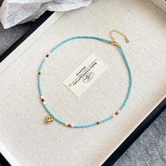 Fashion Natural Turquoise Nanhong Agate Pearl Necklaces for Girls Elegant Sweet Jewelry for Women Ladies Wholesale Bulk Vintage