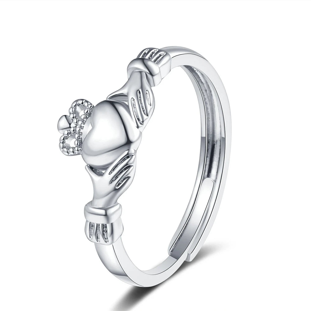 Magic Crown Women's Heart-shaped Crown Rings Niche Design Light Luxury European American Style Hot Sale Fashion Accessories Bulk