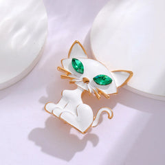 Fashion Trendy Cat Puppy Cartoon Animals Brooches for Girls Sweet Stylish Pins Jewelry for Women Ladies Accessories Wholesale