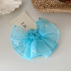 Kid Solid Color Bowknot Large Hair Ties Ponytail Holder Sweet Fresh Thick Thin Hair Scrunchies in Stock Accessories for Children