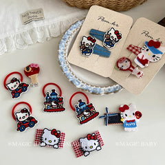 Girly Aesthetic Cat Bowknot Cartoon Small Alligator Clips Sweet Cute Fashion New Design Hairpins Accessories for Kids Children