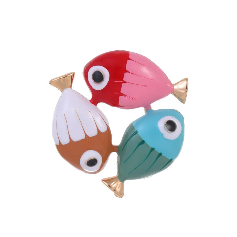 Fashion Sweet Fish Animals Trendy Brooches for Girls Stylish Cute Pins Jewelry for Women Ladies Accessories Wholesale Kawaii