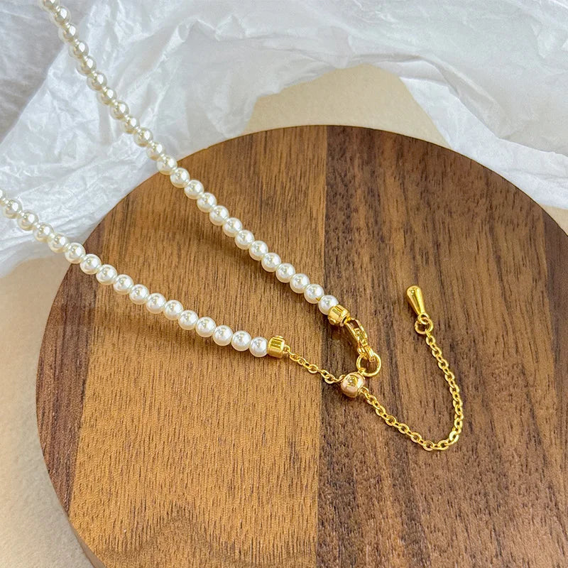 Women Flower 0.03cm Imitation Pearl Necklace Freshwater Pearl Pendant 18k Gold-plated S925 Silver Zircon in Stock Daily Earring