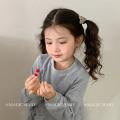 Sweet Cute Heart Shaped Scrunchies for Baby Girls Kawaii Classic High Elastic Hair Ties for Kids Children Hair Accessories Chic