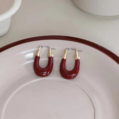 Fashion Simple Minimalistic Art Deco Hoop Earrings for Girls Sweet Elegant Glamorous Jewelry for Women Ladies Accessories Chic