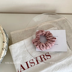 Solid Color Simple Bowknot Scrunchies for Girls Classic French Style Elegant Hair Ties for Women Ladies Hair Accessories Chic