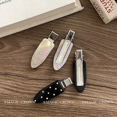 Elegant Simple Acetate Hair Snap Clips for Women & Girls Korean Style Dot Sequined Glitter Hair Accessories for Parties