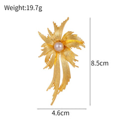 Fashion Luxury Glitter Imitation Pearl Sweet Brooches for Girls Trendy Stylish Simple Pins Jewelry for Women Ladies Accessories