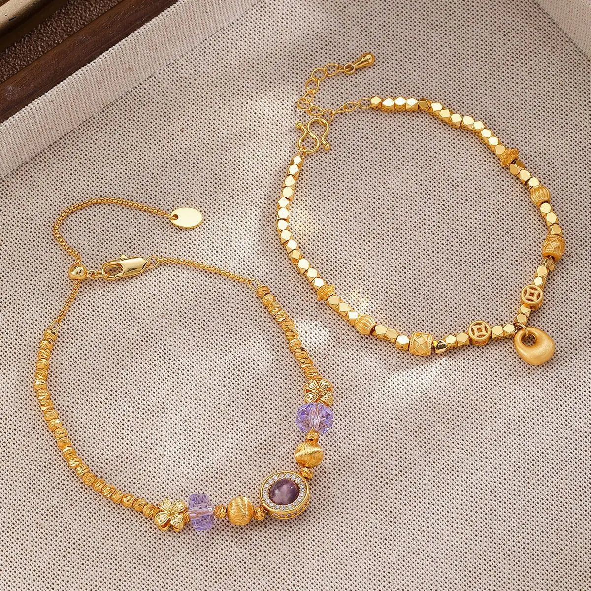 Fashion Copper 18K Gold Bracelets for Girls Crystal Lobster Clasp Jewelry for Women Ladies Wholesale China Manufacturer Bulk