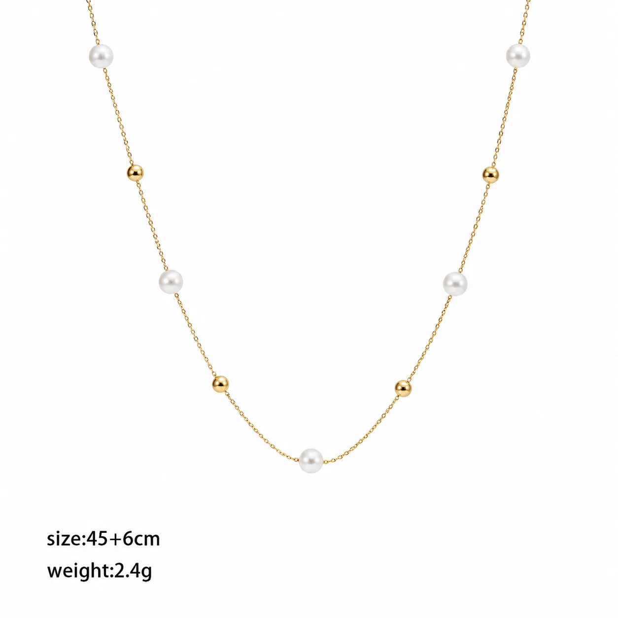 Fashion Glass Pearl Copper Beads Necklaces for Girls Simple Elegant Classic French Style Jewelry for Women Ladies Wholesale