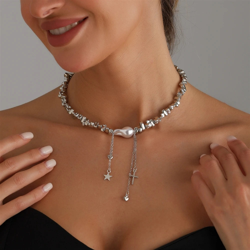 Fashion Simple Beads Art Deco Insta Style Necklaces for Girls Elegant Glamorous Jewelry for Women Ladies Accessories Wholesale