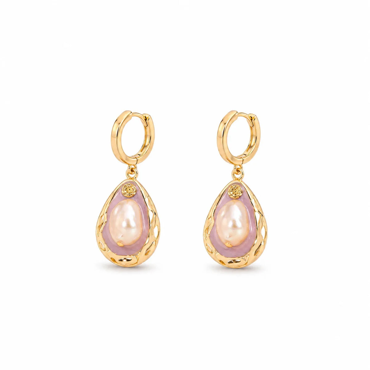 Women Elegant Green Copper Plated 18K Real Gold Freshwater Pearls Earring Jewelry Low MOQ Mixed Order Accepted for Daily Use